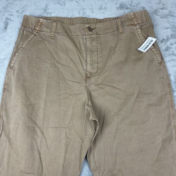 Old Navy Women's Trousers Adjustable Waist, Cuffed Leg Pant Size Brown NWT - Picture 2 of 8